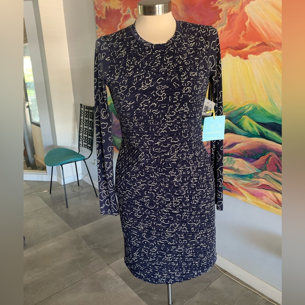 NWT CeCe by Cynthia Steffe Navy Body Con Dress S